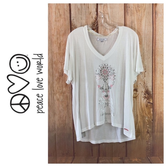 ➡️NWOT Peace Love World V-neck Tee Size XS/S